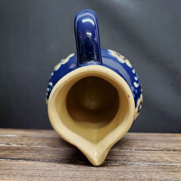Vintage 1950-1960's Poland-Bunzlauer Style Ceramic Small Milk Cream Pitcher - Picture 3 of 10